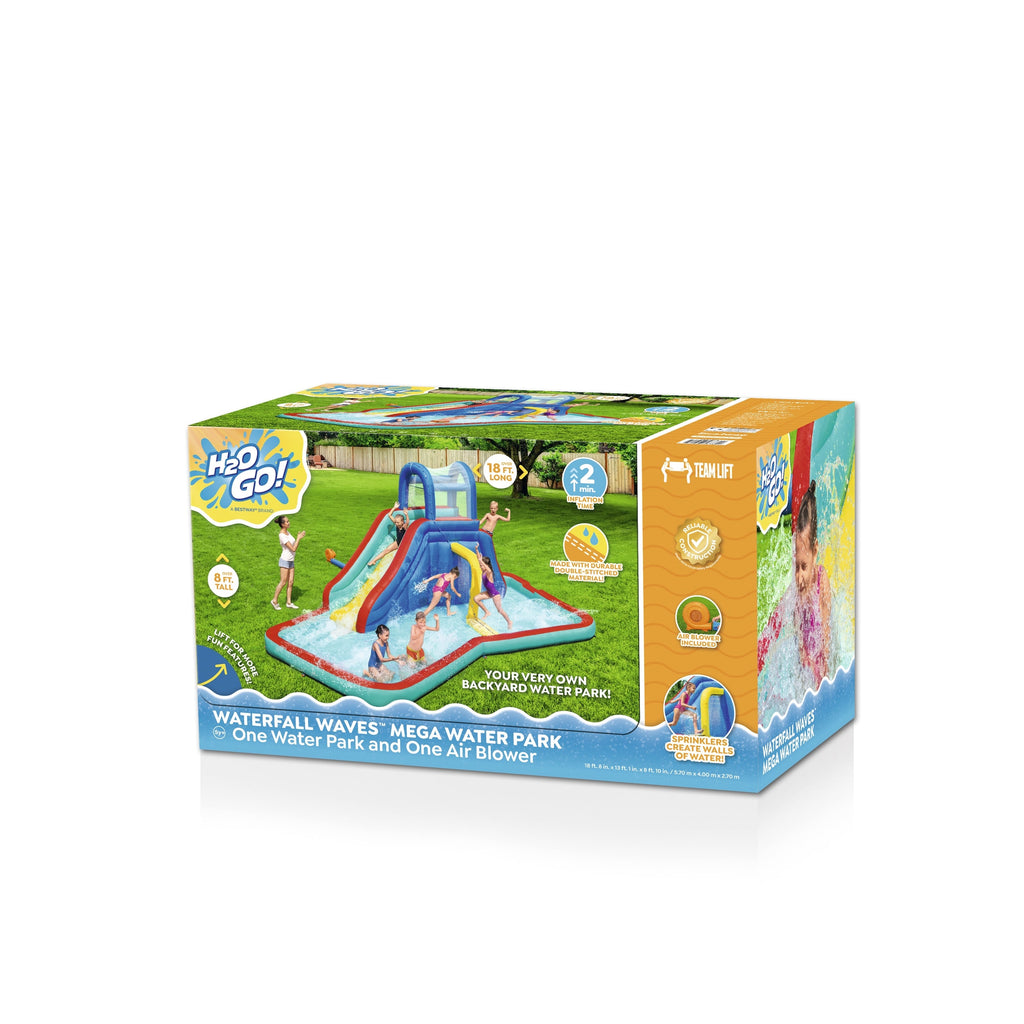 H2OGO! Waterfall Waves Kids Inflatable Water Park 18'8”