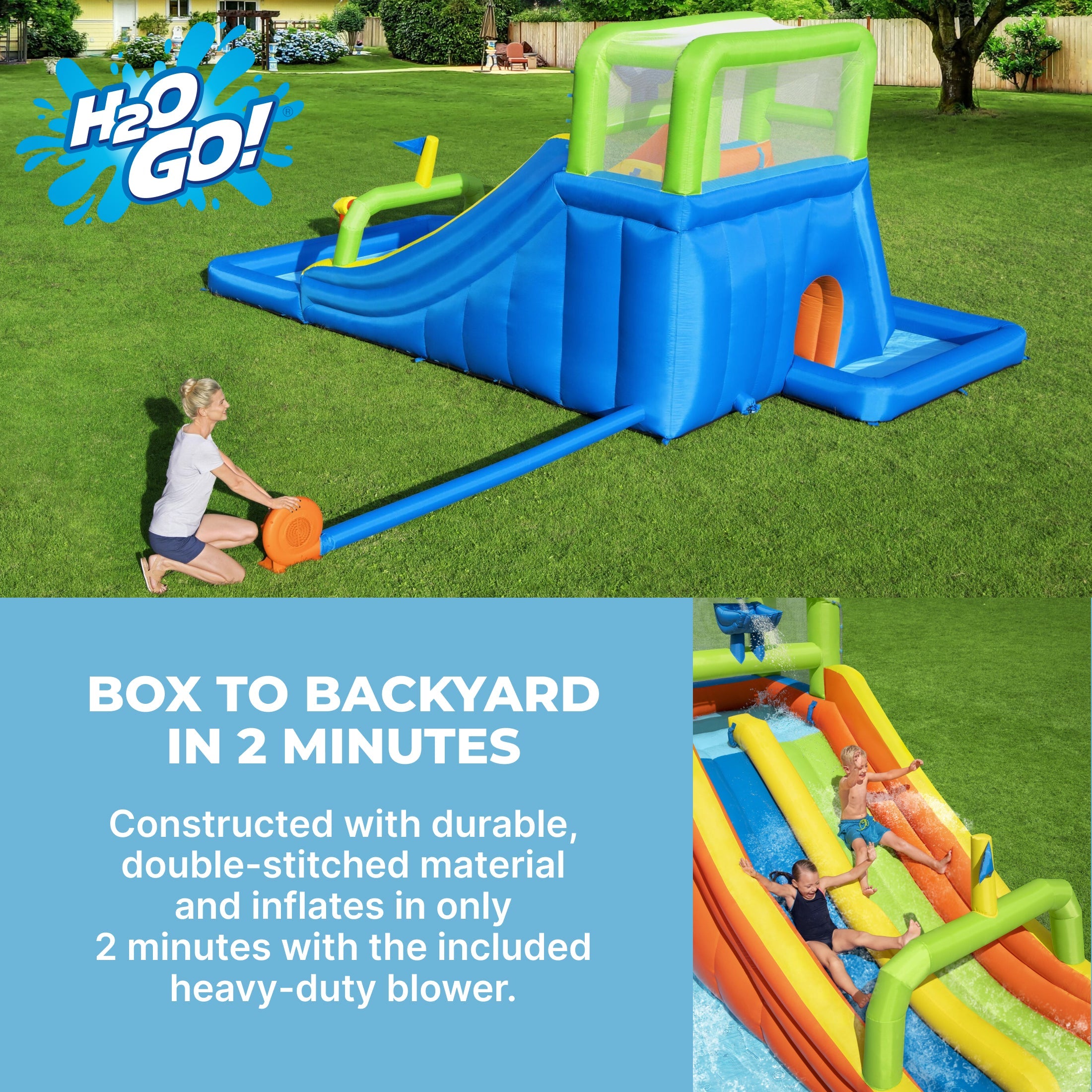 H2OGO! Wild Tide Kids Inflatable Water Park 19' 8”