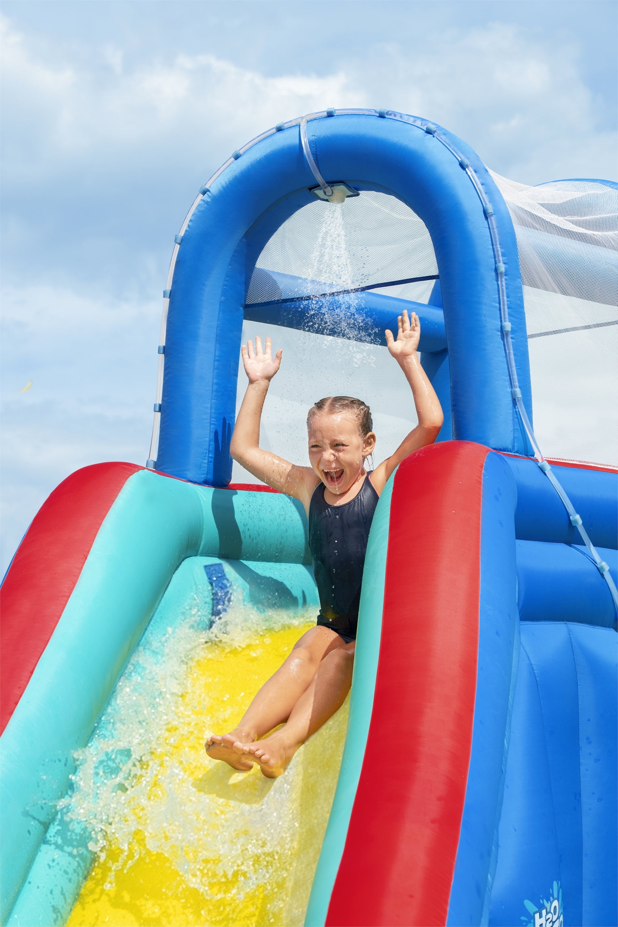 H2OGO! Waterfall Waves Kids Inflatable Water Park 18'8”