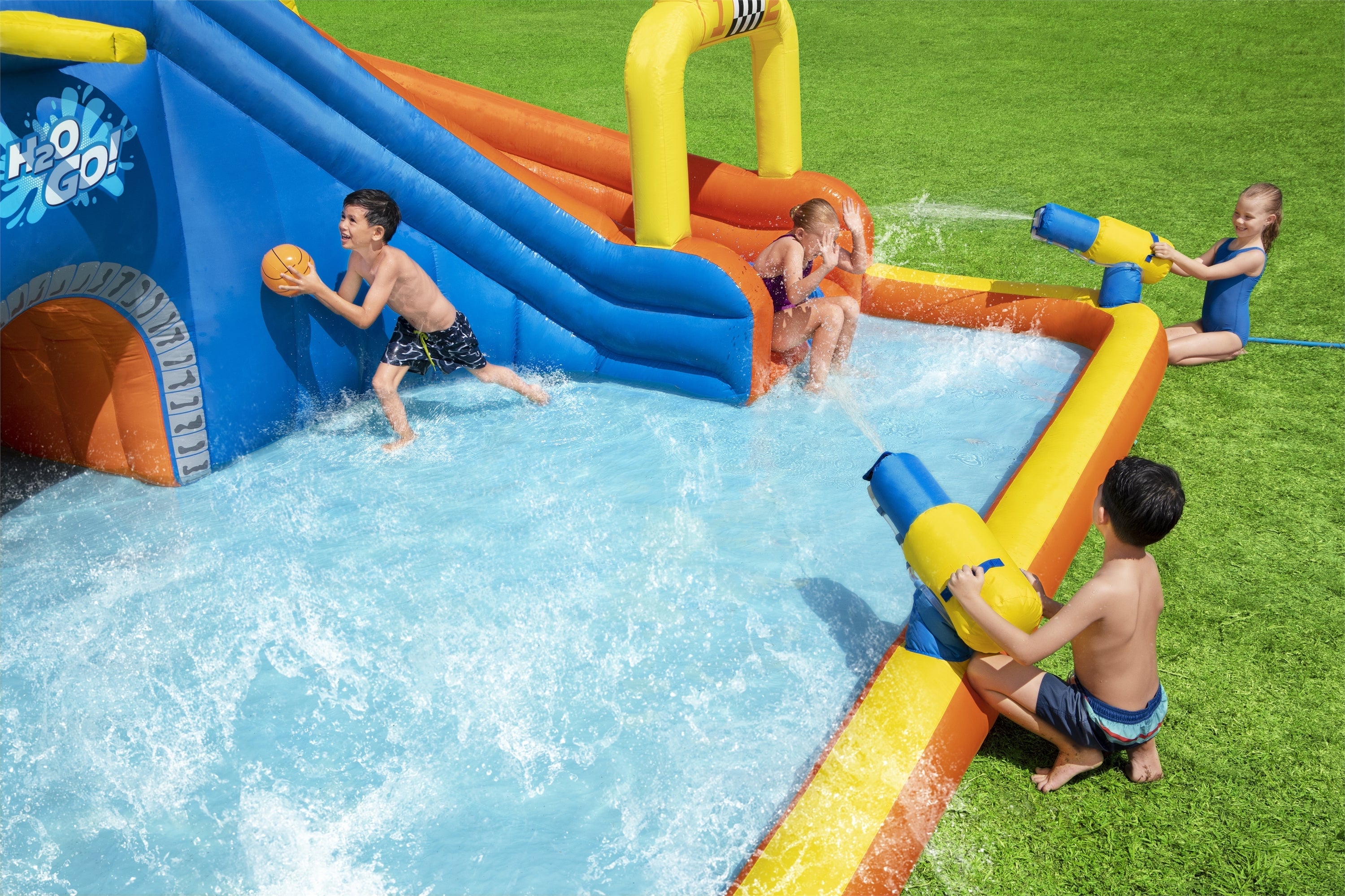 H2OGO! Super Speedway Kids Inflatable Water Park 8'8”